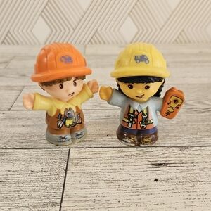 Mattel Little People Construction Workers Boy & Girl